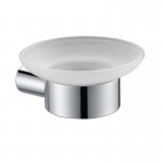 SS Round Chrome Glass Soap Holder